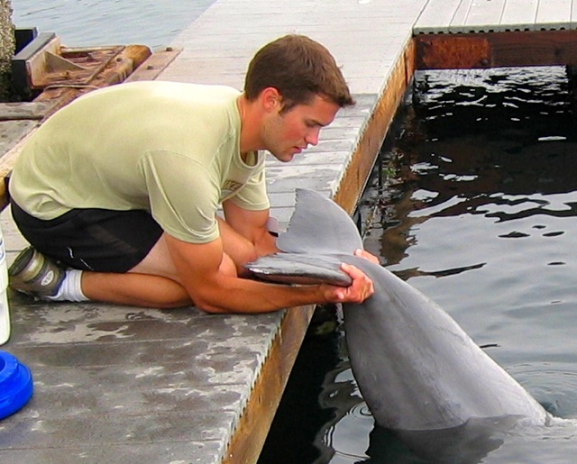Elliott Garber with a sea creature